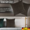 Kissenbezüge Sofakissen Dekokissen Gomera Jacquard Kuschelkissen Zierkissen 4 Größen mit & ohne Füllung Karo Schwarz Gold