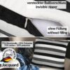 Kissenbezüge Sofakissen Dekokissen Gomera Jacquard Kuschelkissen Zierkissen 4 Größen mit & ohne Füllung Schwarz Weiß