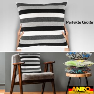 Kissenbezüge Sofakissen Dekokissen Gomera Jacquard Kuschelkissen Zierkissen 4 Größen mit & ohne Füllung Schwarz Weiß