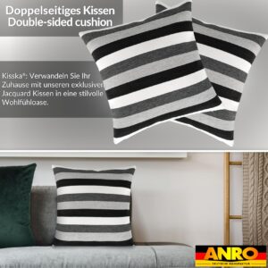 Kissenbezüge Sofakissen Dekokissen Gomera Jacquard Kuschelkissen Zierkissen 4 Größen mit & ohne Füllung Schwarz Weiß