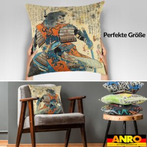 Kissenbezug Dekokissen Sofakissen Kissenhülle Zierkissen Pop Art mit und ohne Füllung 40x40cm Samurai