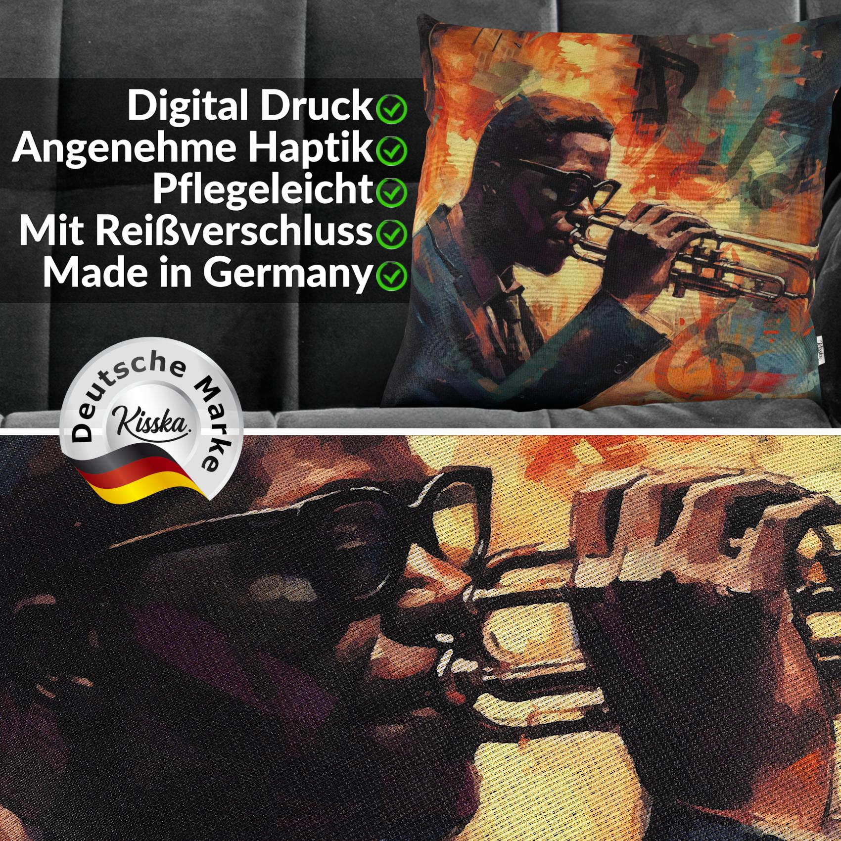 GTPOPA-36_20 Kissenbezug Dekokissen Sofakissen Kissenhülle Zierkissen Pop Art mit und ohne Füllung 40x40cm Jazz