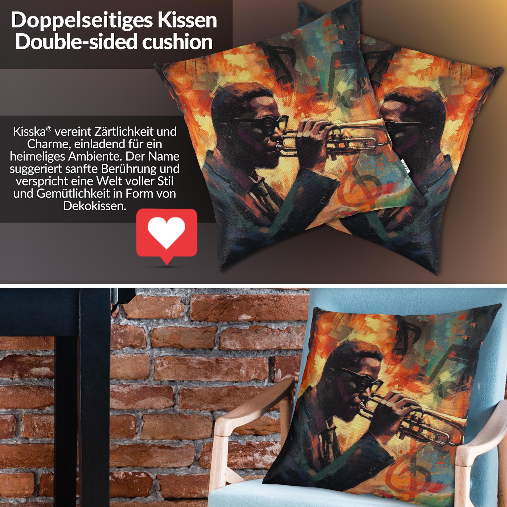 GTPOPA-36_60 Kissenbezug Dekokissen Sofakissen Kissenhülle Zierkissen Pop Art mit und ohne Füllung 40x40cm Jazz
