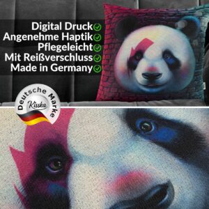 Kissenbezug Dekokissen Sofakissen Kissenhülle Zierkissen Pop Art mit und ohne Füllung 40x40cm Panda