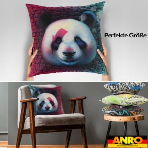 Kissenbezug Dekokissen Sofakissen Kissenhülle Zierkissen Pop Art mit und ohne Füllung 40x40cm Panda
