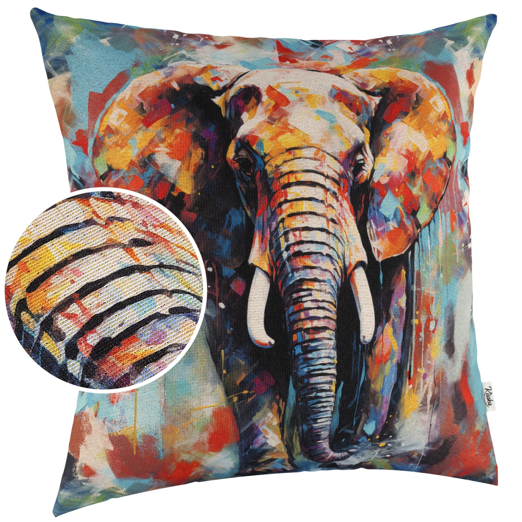 Kissenbezug Dekokissen Sofakissen Kissenhülle Zierkissen Pop Art mit und ohne Füllung 40x40cm Elefant