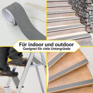 Antirutsch Klebeband selbstklebend Klebestreifen Tape Band rutschfest FixoFlex Breite 5 & 10cm Grau 10m Rolle