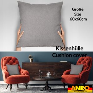 Kissenbezüge Leinenoptik Sofakissen Dekokissen 4 Größen mit & ohne Füllung Graubeige