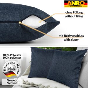 Kissenbezüge Leinenoptik Sofakissen Dekokissen 4 Größen mit & ohne Füllung Jeansblau