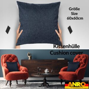 Kissenbezüge Leinenoptik Sofakissen Dekokissen 4 Größen mit & ohne Füllung Jeansblau
