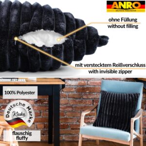 Plüsch Cord Kissen Kissenbezug Sofakissen Big Cord Dekokissen mit & ohne Füllung 4 Größen Schwarzblau