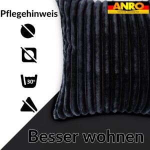 Plüsch Cord Kissen Kissenbezug Sofakissen Big Cord Dekokissen mit & ohne Füllung 4 Größen Schwarzblau