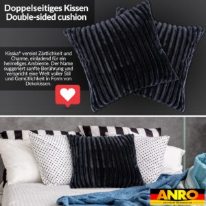 Plüsch Cord Kissen Kissenbezug Sofakissen Big Cord Dekokissen mit & ohne Füllung 4 Größen Schwarzblau