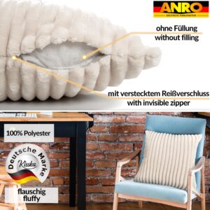 Plüsch Cord Kissen Kissenbezug Sofakissen Big Cord Dekokissen mit & ohne Füllung 4 Größen Elfenbein