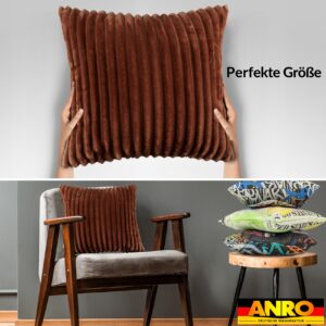 Plüsch Cord Kissen Kissenbezug Sofakissen Big Cord Dekokissen mit & ohne Füllung 4 Größen Kupfer