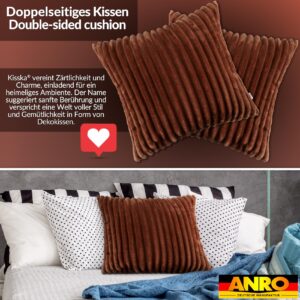 Plüsch Cord Kissen Kissenbezug Sofakissen Big Cord Dekokissen mit & ohne Füllung 4 Größen Kupfer