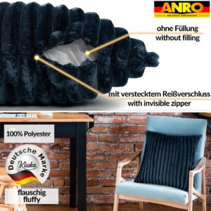 Plüsch Cord Kissen Kissenbezug Sofakissen Big Cord Dekokissen mit & ohne Füllung 4 Größen Jeansblau