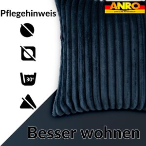 Plüsch Cord Kissen Kissenbezug Sofakissen Big Cord Dekokissen mit & ohne Füllung 4 Größen Jeansblau