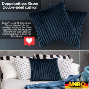Plüsch Cord Kissen Kissenbezug Sofakissen Big Cord Dekokissen mit & ohne Füllung 4 Größen Jeansblau