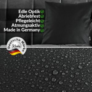 Kunstlederkissen Kissenbezüge Sofakissen Dekokissen Kissenhülle Kunstleder Kissen Lederkissen atmungsaktiv 4 Größen Kumo Schwarz
