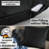 Kunstlederkissen Kissenbezüge Sofakissen Dekokissen Kissenhülle Kunstleder Kissen Lederkissen atmungsaktiv 4 Größen Kumo Schwarz