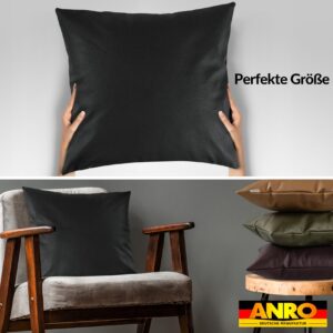 Kunstlederkissen Kissenbezüge Sofakissen Dekokissen Kissenhülle Kunstleder Kissen Lederkissen atmungsaktiv 4 Größen Kumo Schwarz