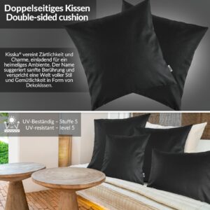 Kunstlederkissen Kissenbezüge Sofakissen Dekokissen Kissenhülle Kunstleder Kissen Lederkissen atmungsaktiv 4 Größen Kumo Schwarz