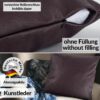 Kunstlederkissen Kissenbezüge Sofakissen Dekokissen Kissenhülle Kunstleder Kissen Lederkissen atmungsaktiv 4 Größen Kumo Braun