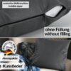 Kunstlederkissen Kissenbezüge Sofakissen Dekokissen Kunstleder Kissen Lederkissen atmungsaktiv 4 Größen Kumo Grau