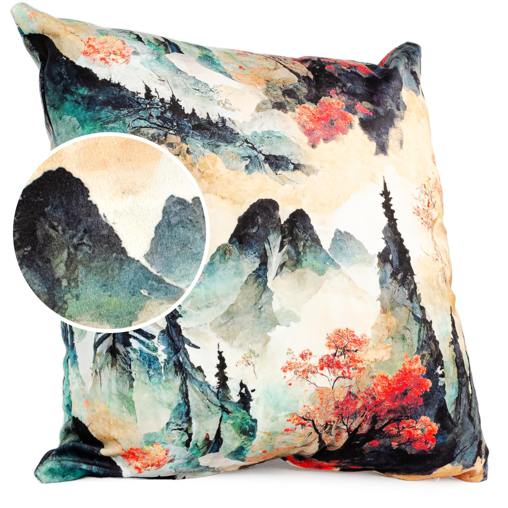 Mikrofaser Dekokissen Velours Kissenbezug Sofakissen Kissenhülle mit & ohne Füllung – Blackforest – 40x40cm, ohne Füllung