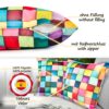 Mikrofaser Dekokissen Velours Kissenbezug Sofakissen Kissenhülle mit & ohne Füllung – Pixel bunt