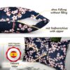 Mikrofaser Dekokissen Velours Kissenbezug Sofakissen Kissenhülle mit & ohne Füllung – Sakura Dunkelblau