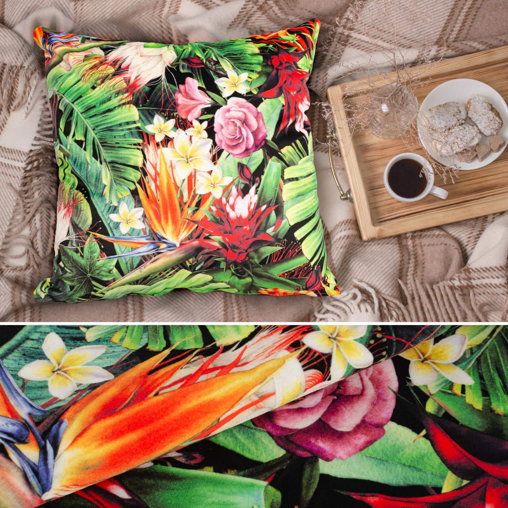 GT8885-16_20 Mikrofaser Dekokissen Velours Kissenbezug Sofakissen Kissenhülle mit & ohne Füllung – Exotic