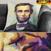 Dekokissen Pop Art Kissenbezug Zierkissen Sofakissen bedruckt mit & ohne Füllung 40x40cm Abraham Lincoln