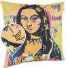 Dekokissen Pop Art Kissenbezug Zierkissen Kissenhülle bedruckt mit & ohne Füllung 40x40cm Mona Lisa