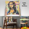 Dekokissen Pop Art Kissenbezug Zierkissen Kissenhülle bedruckt mit & ohne Füllung 40x40cm Mona Lisa