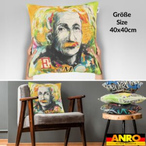 Dekokissen Pop Art  Kissenbezug Zierkissen Kissenhülle bedruckt mit & ohne Füllung 40x40cm Albert Einstein