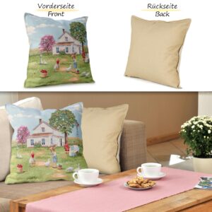 Gobelin Dekokissen Landhaus Vintage Sofakissen mit & ohne Füllung 45x45cm Bauernhof