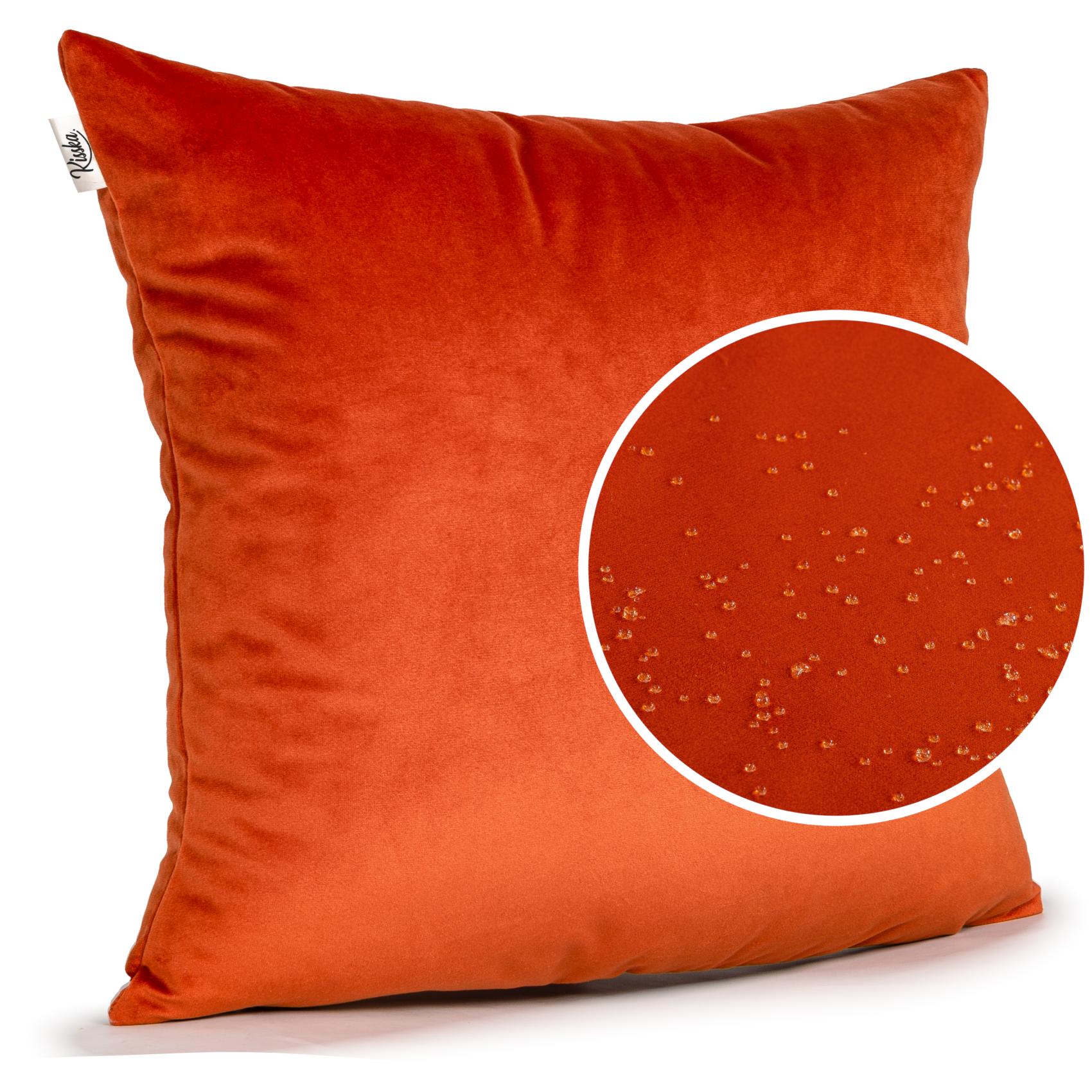 Samtkissen Kissenbezug Sofakissen Dekokissen mit & ohne Füllung 4 Größen Kupfer – 60x60cm, ohne Füllung