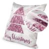 Weihnachtskissen Kissenhülle Weihnachten Kissen Dekokissen mit & ohne Füllung 45x45cm Weihnachtsbaum Rosa
