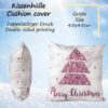 Weihnachtskissen Kissenhülle Weihnachten Kissen Dekokissen mit & ohne Füllung 45x45cm Weihnachtsbaum Rosa