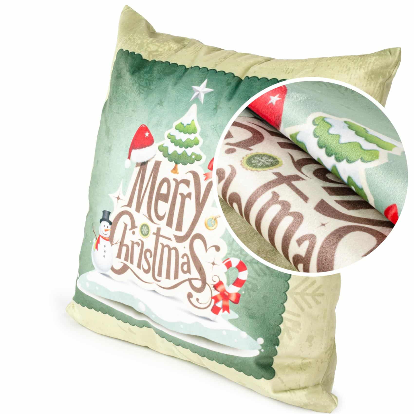 RG3713-02_10 Weihnachtskissen Kissenhülle Weihnachten Kissen Dekokissen mit & ohne Füllung 45x45cm Weihnachtsbaum Grün – 45x45cm, ohne Füllung