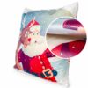 Weihnachtskissen Kissenhülle Weihnachten Kissen Dekokissen mit & ohne Füllung 45x45cm Selfie Weihnachtsmann – 45x45cm, mit Füllung