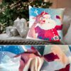 Weihnachtskissen Kissenhülle Weihnachten Kissen Dekokissen mit & ohne Füllung 45x45cm Selfie Weihnachtsmann