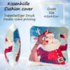 Weihnachtskissen Kissenhülle Weihnachten Kissen Dekokissen mit & ohne Füllung 45x45cm Selfie Weihnachtsmann – 45x45cm, ohne Füllung