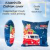 Weihnachtskissen Kissenhülle Weihnachten Kissen Dekokissen mit & ohne Füllung 45x45cm VW-Bus Weihnachtsmann