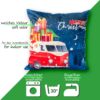 Weihnachtskissen Kissenhülle Weihnachten Kissen Dekokissen mit & ohne Füllung 45x45cm VW-Bus Weihnachtsmann