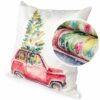 RG3713-05_10 Weihnachtskissen Kissenhülle Weihnachten Kissen Dekokissen mit & ohne Füllung 45x45cm Auto – 45x45cm, mit Füllung