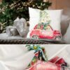 RG3713-05_20 Weihnachtskissen Kissenhülle Weihnachten Kissen Dekokissen mit & ohne Füllung 45x45cm Auto – 45x45cm, ohne Füllung