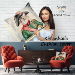 Kissenhülle Gobelin Kissen Jacquard Sofakissen Dekokissen mit & ohne Füllung 45x45cm Napoleon